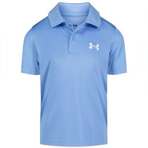 Little Boys Under Armour Matchplay Logo Short Sleeve Blue Polo, Size 6 NEW